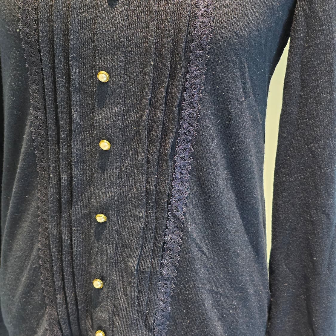 공겜여주st모리걸 레이스 네이비 로걀 블라우스 상품이미지6