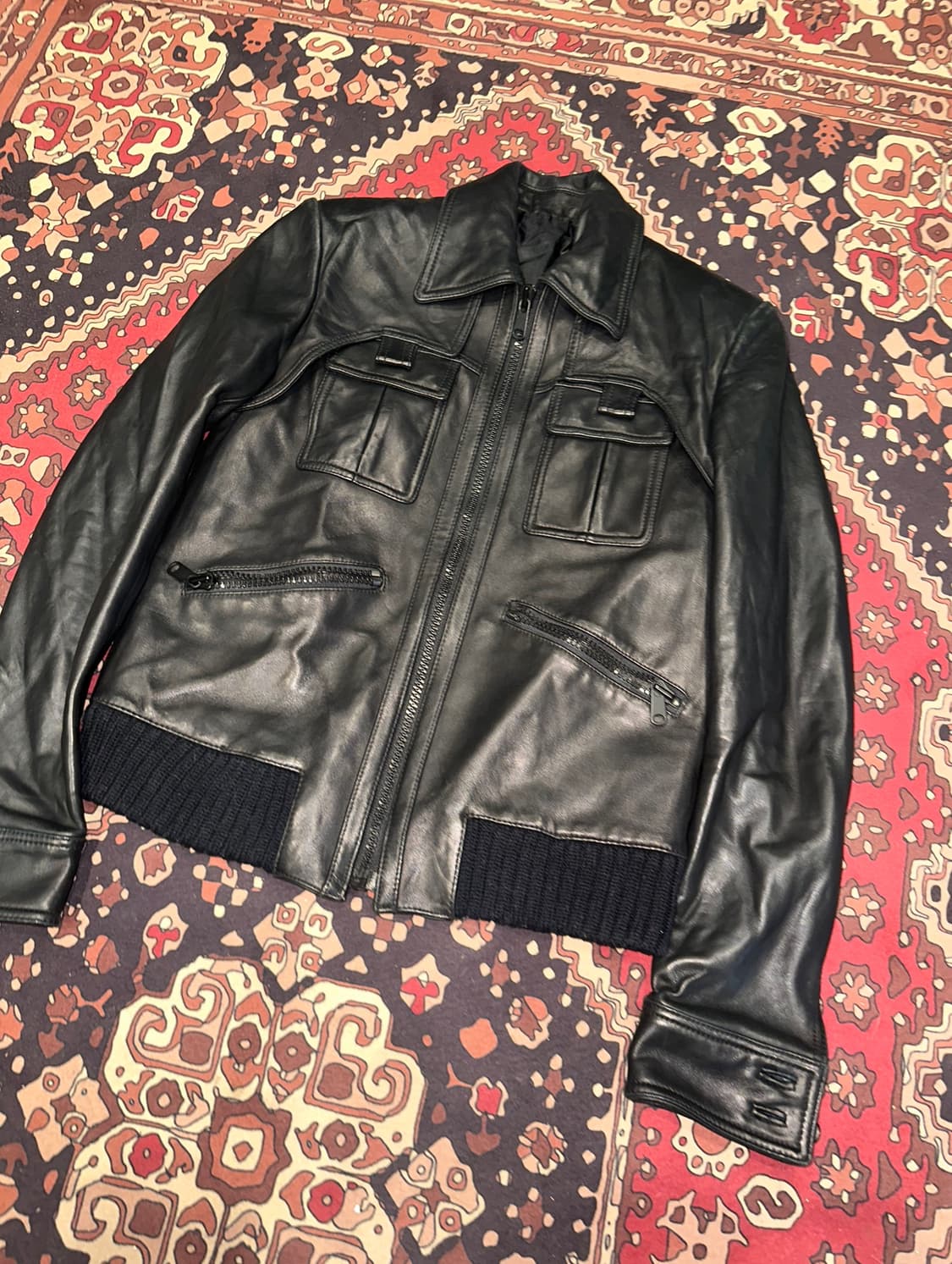 ( M-L ) 가죽자켓 레더자켓 봄버자켓 바이커자켓 레이싱자켓 상품이미지5