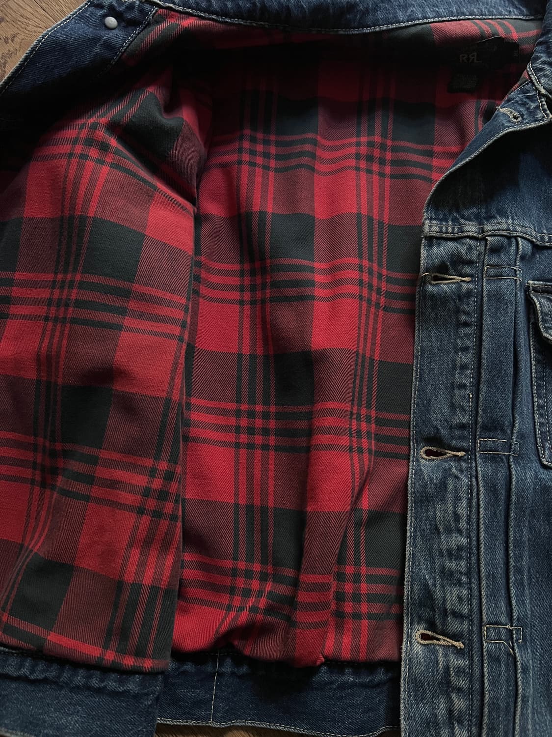 [XL]90's OG RRL 더블알엘 라이닝 데님 자켓 상품이미지6