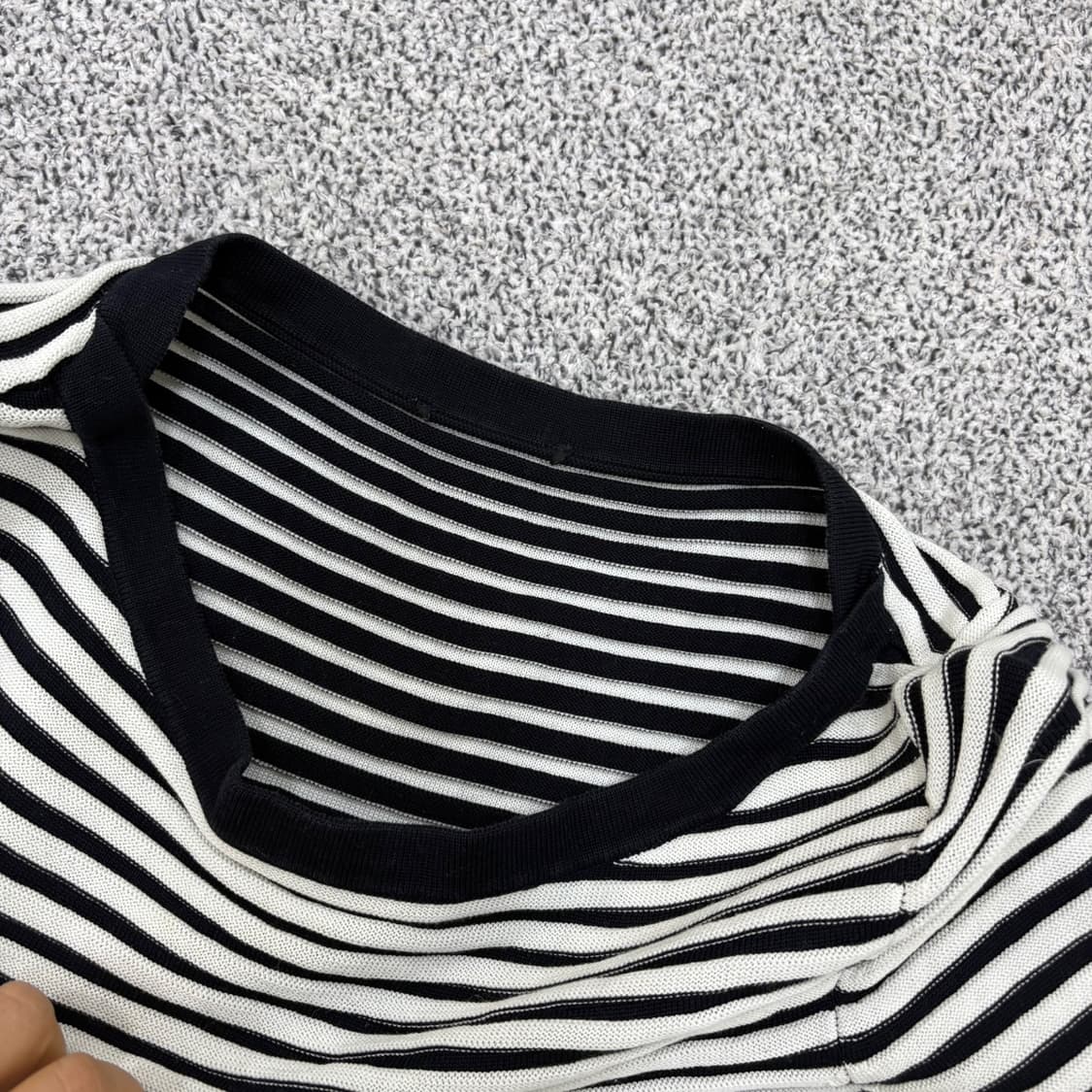 실측확인 코스 스트라이프 긴팔 니트티 0407J 상품이미지2