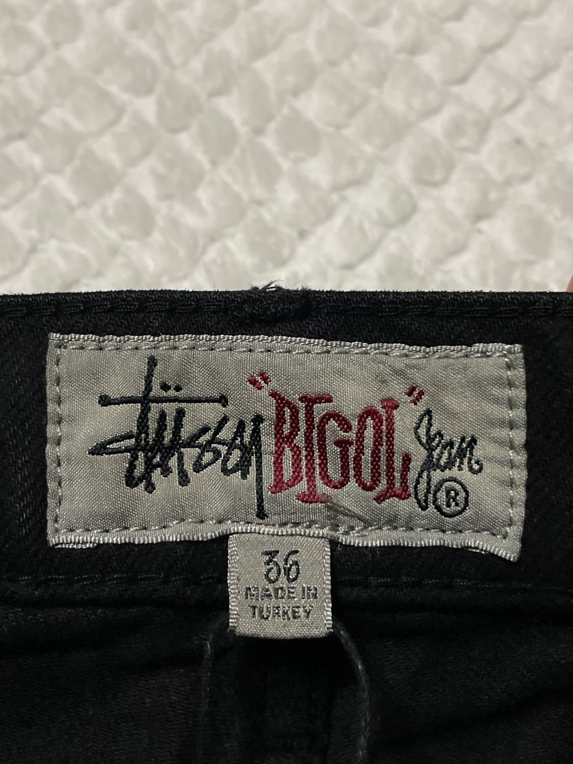 STUSSY 스투시 빅올진 루즈핏 워시드 블랙 데님 팬츠 새상품 상품이미지6
