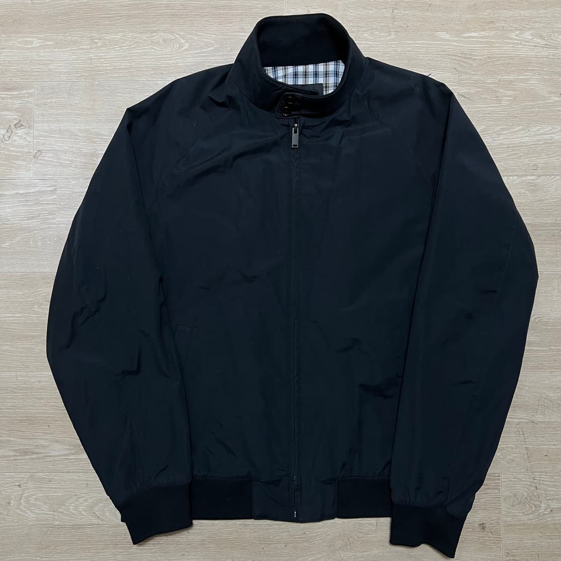 스파오 포 맨 남성 체크 안감 베이직 코튼 집업자켓 [블랙] XL/105 상품이미지1