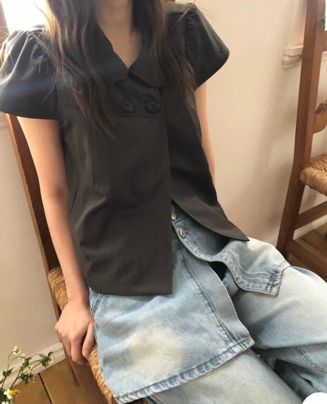 포포 블라우스 자켓 블랙 상품이미지1