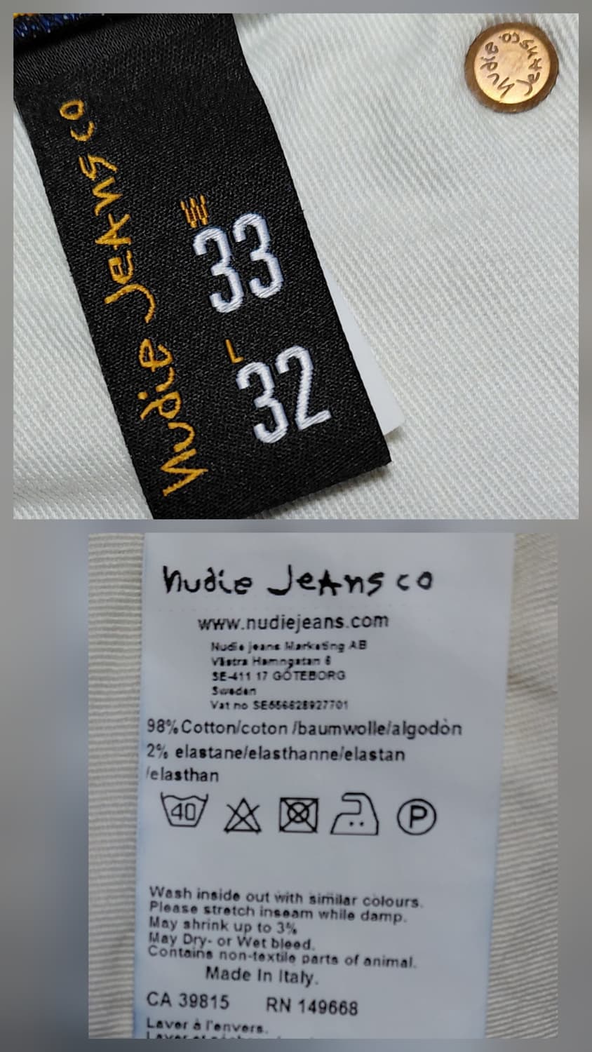 [W33/L32] 누디진 Thin Finn Dry Ecru Embo 상품이미지7