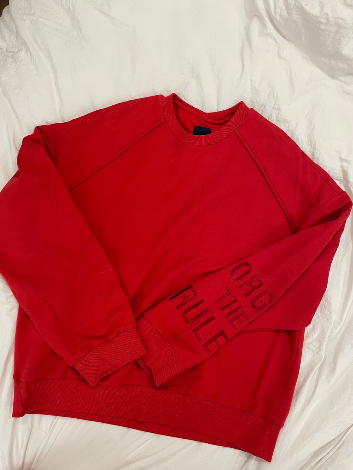 준지 레드 맨투맨 S 상품이미지1