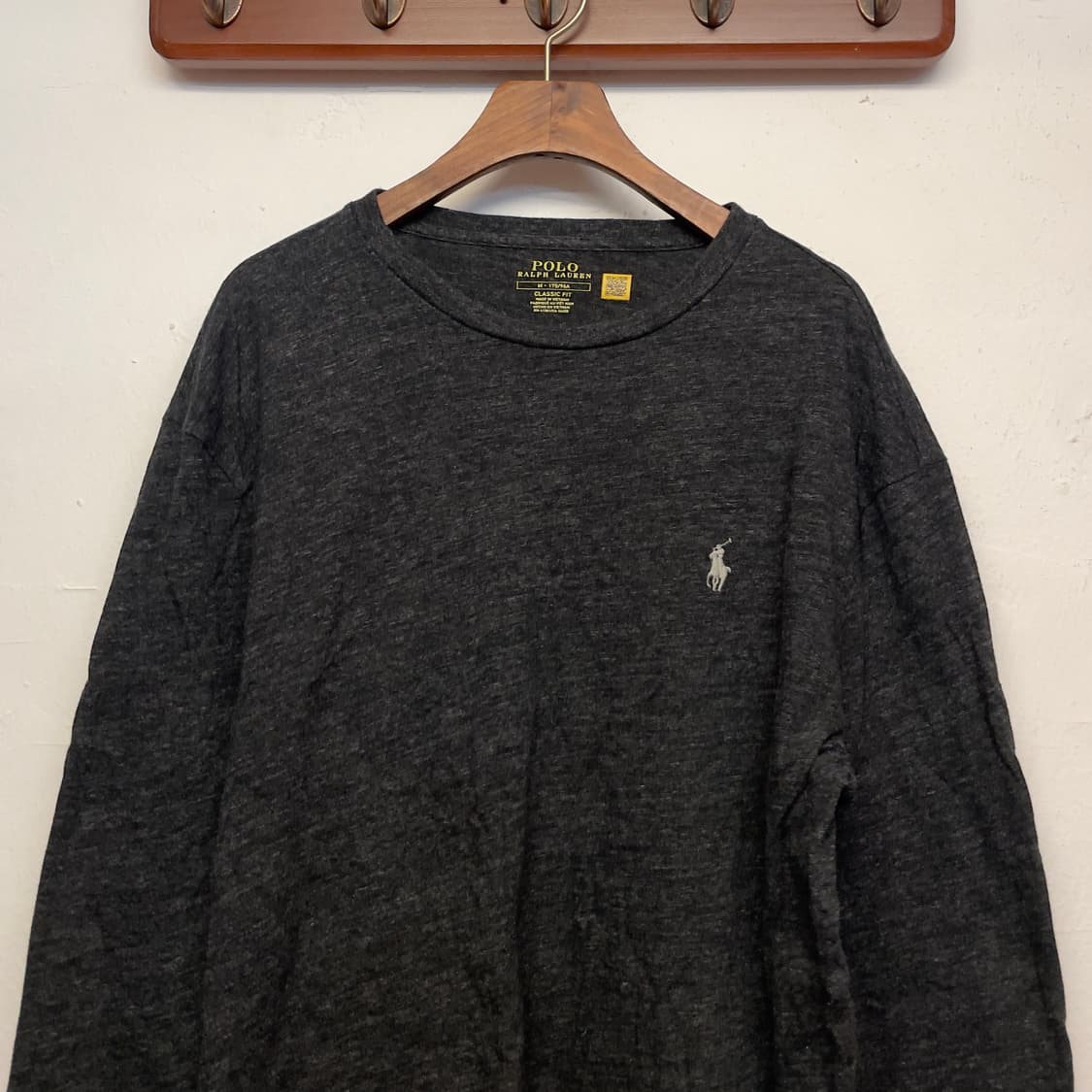 폴로 랄프로렌  블랙 롱 슬리브 티셔츠 (QR정품)  상품이미지3