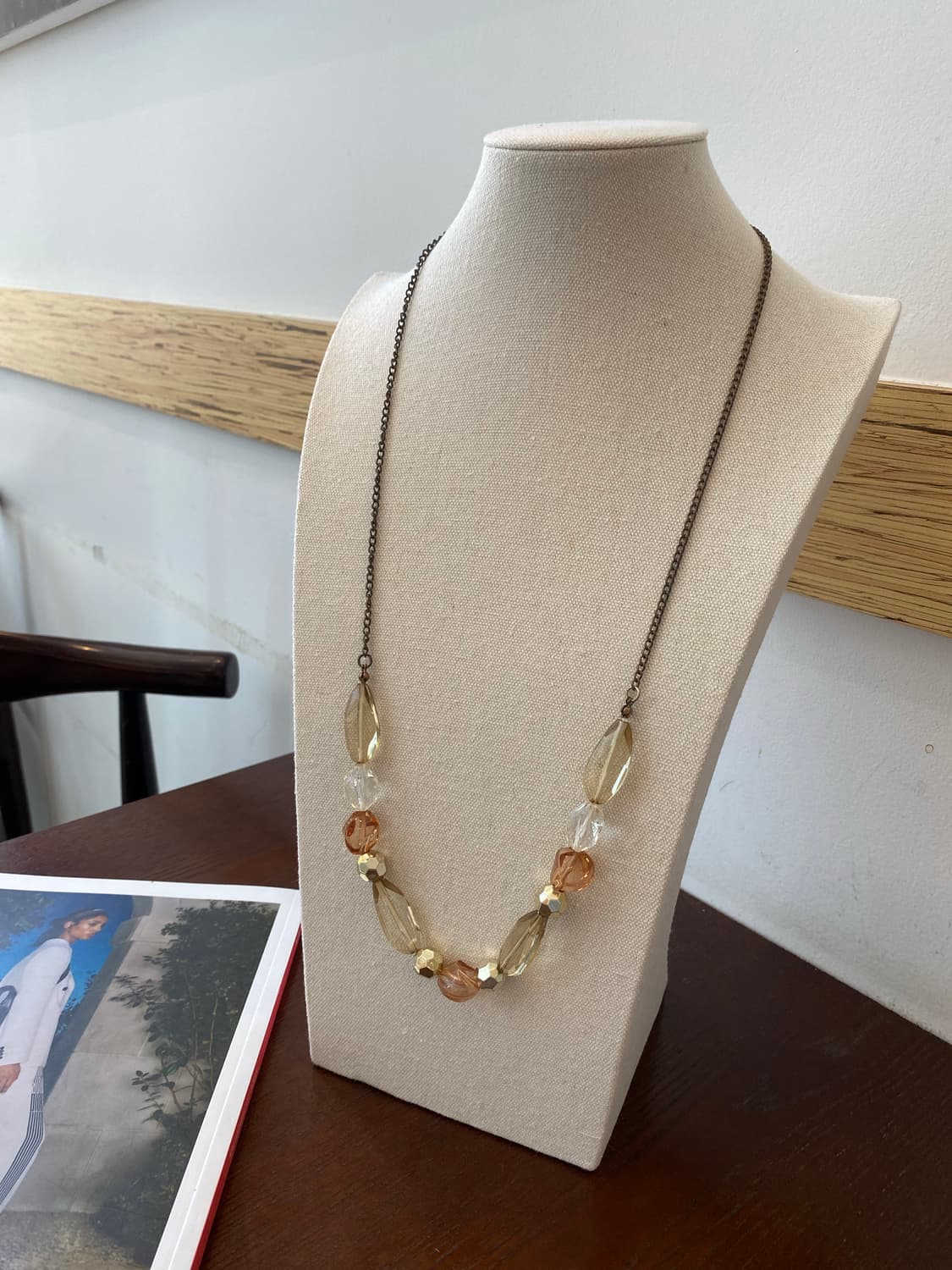 빈티지 브라운 비즈 목걸이 상품이미지1