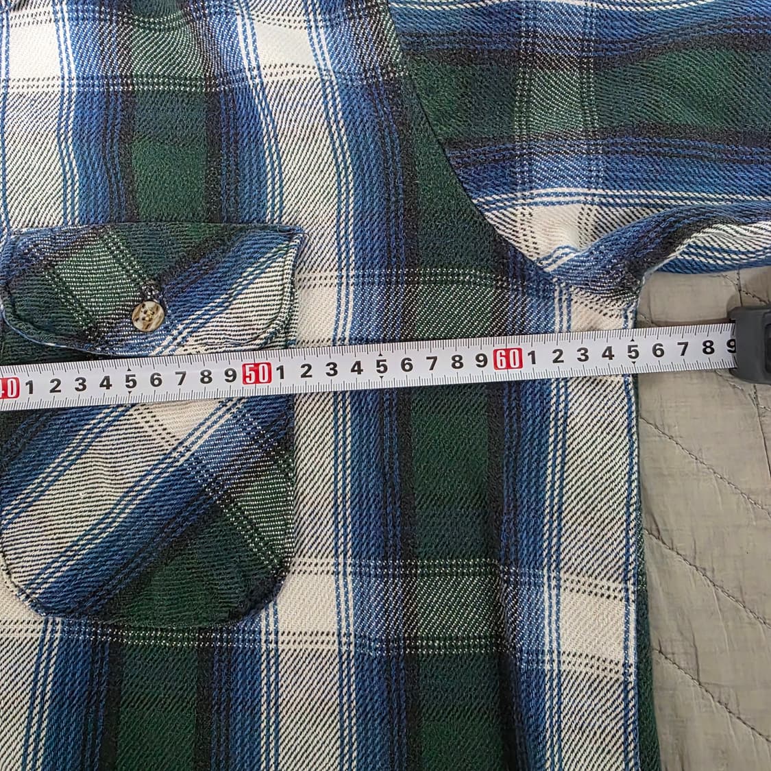 [XL] 90s 파이브 브라더 빈티지 플란넬 체크 셔츠 그린/블루 상품이미지7