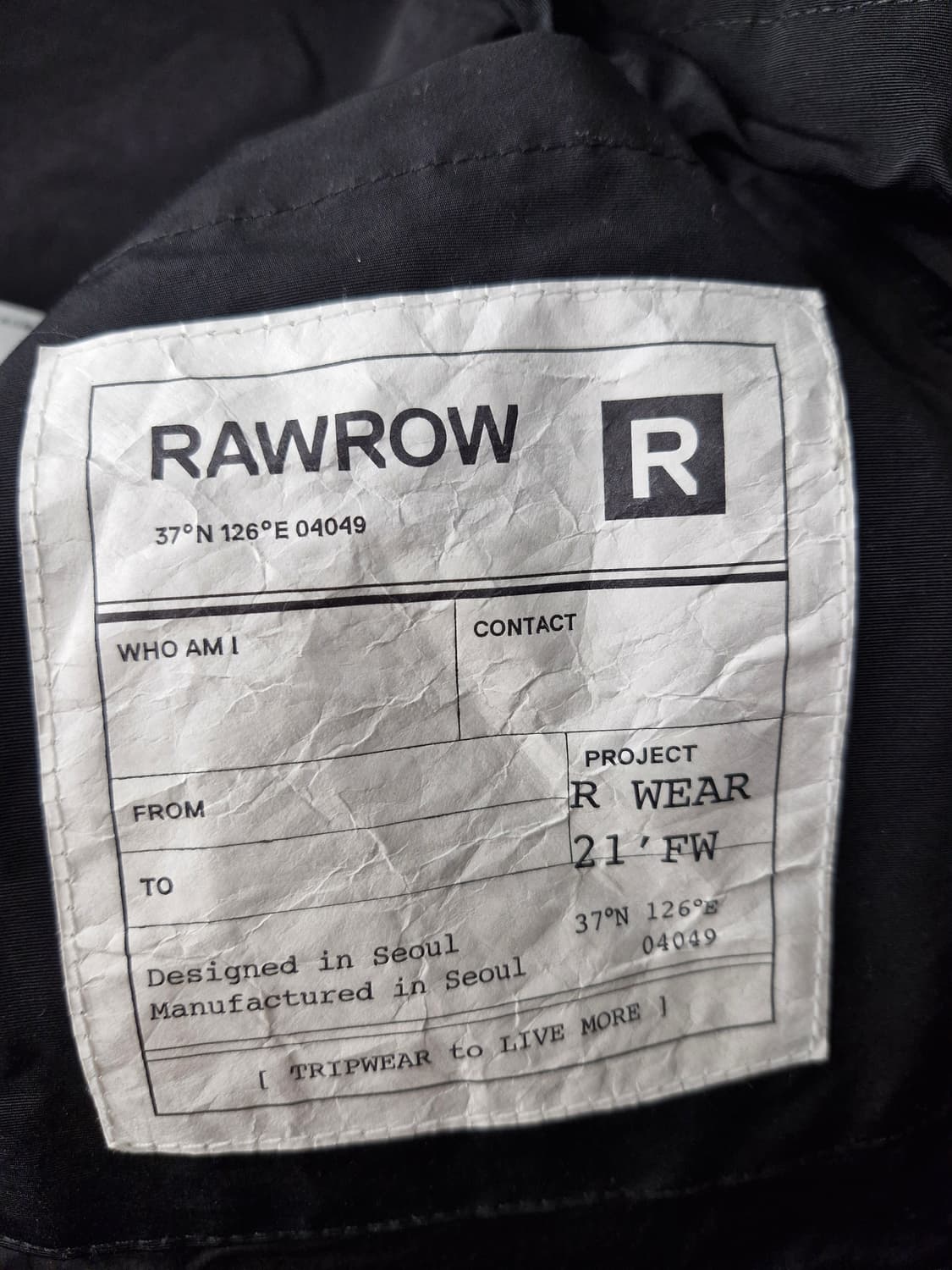 RAWROW 로우로우 트립 자켓 블랙(s) 상품이미지7