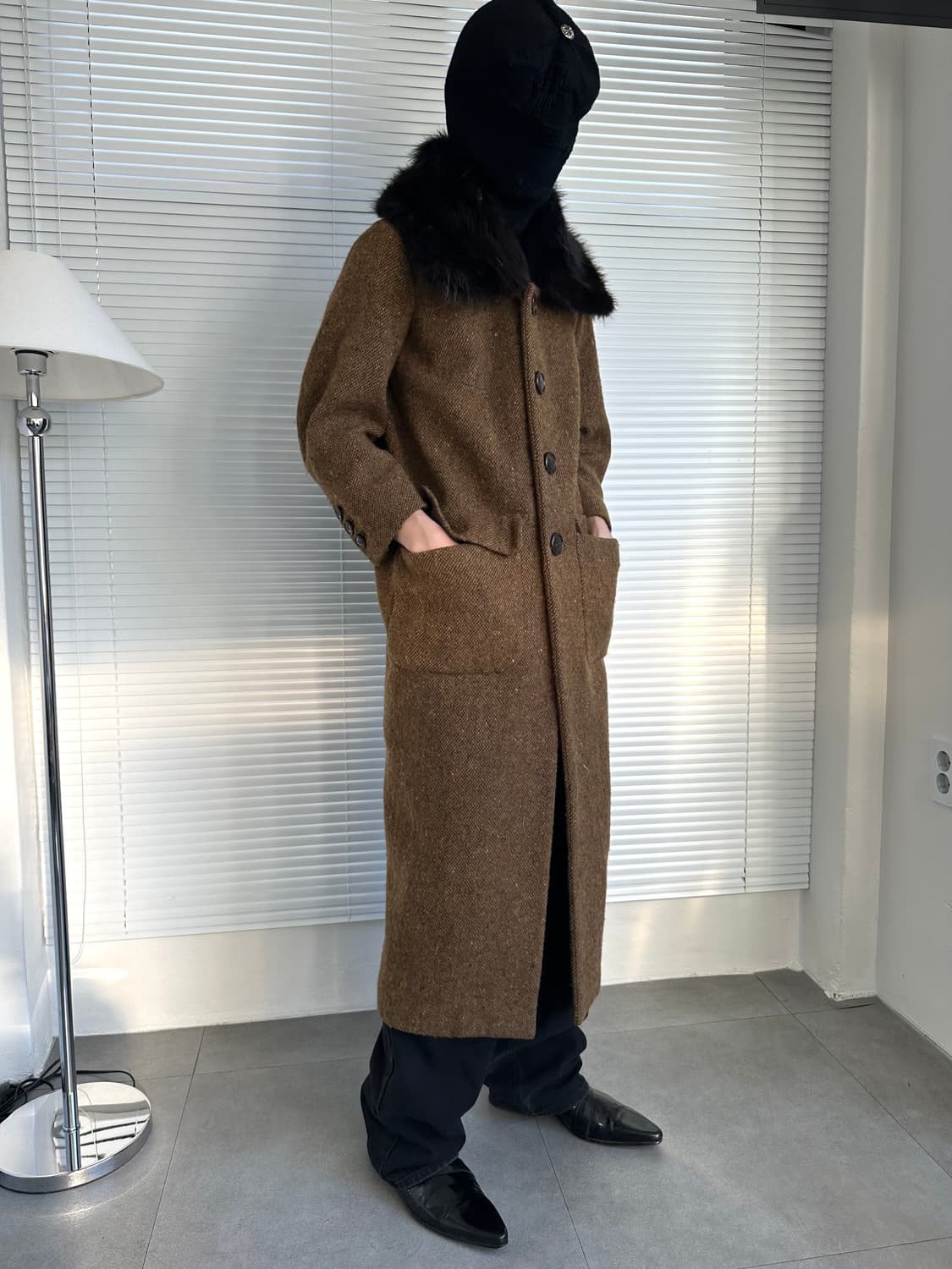 디스퀘어드 2013FW 런웨이 비버 퍼 울 코트 상품이미지3