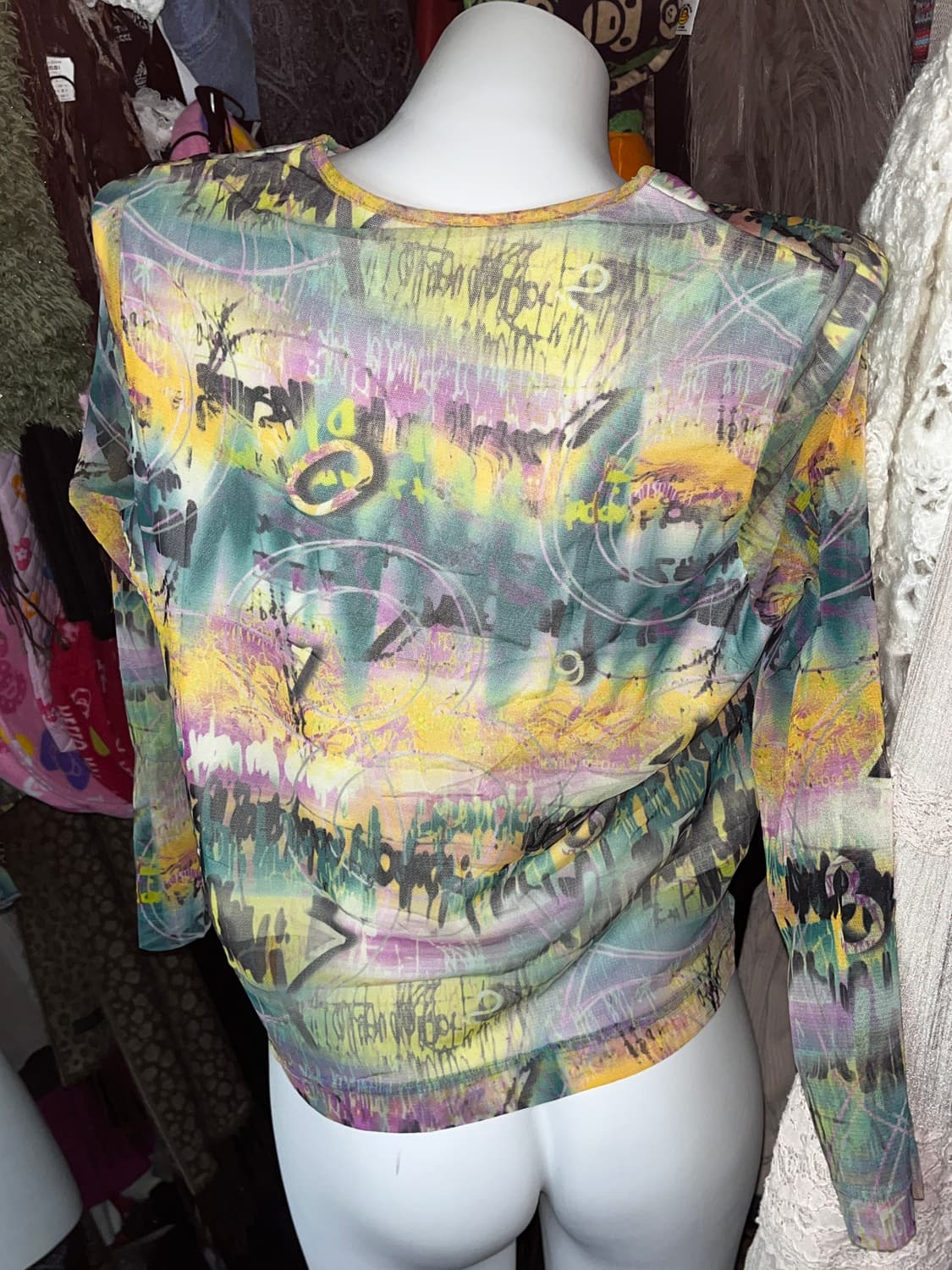 y2k 프린팅 시스루 탑 상품이미지2