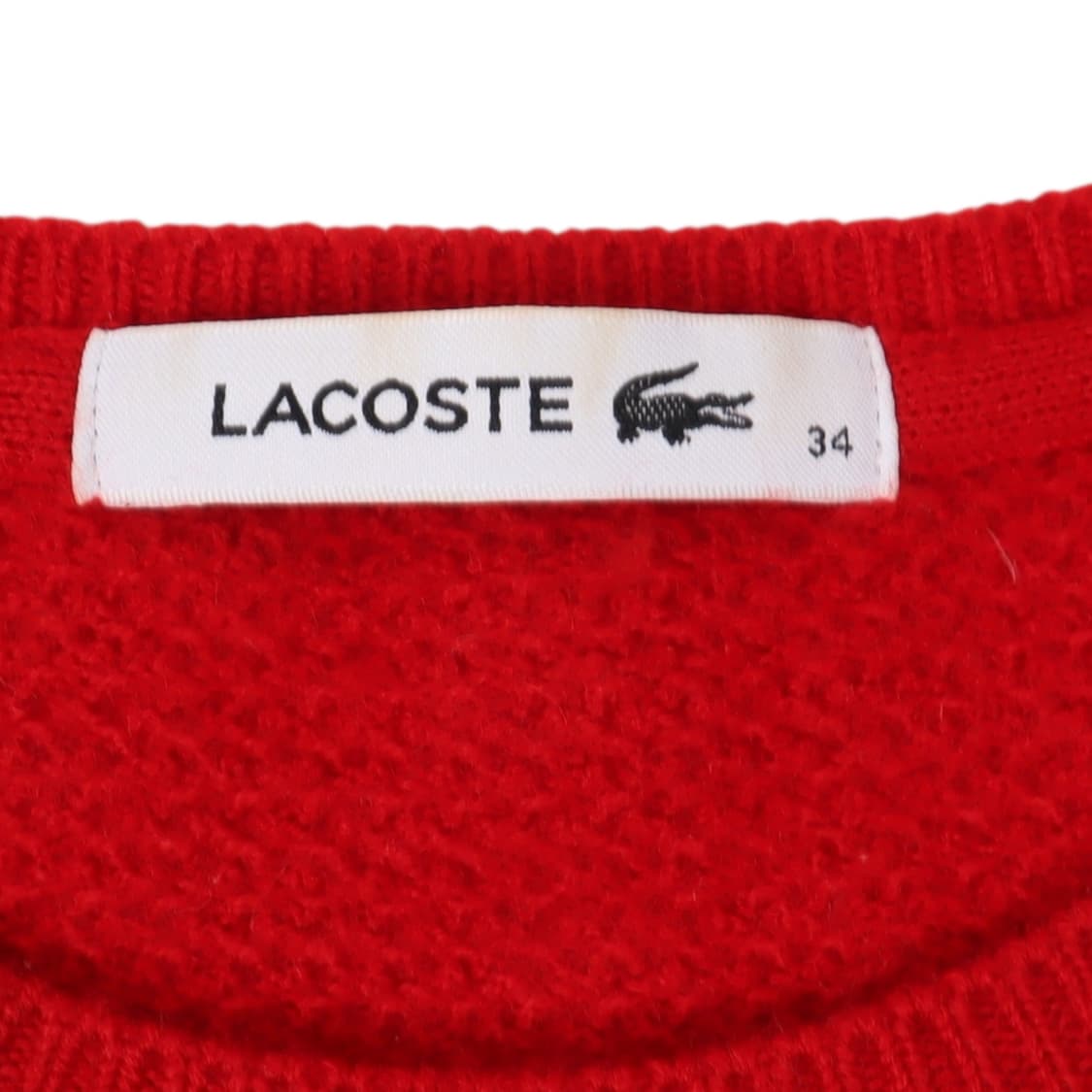 라코스테 우먼스 레드 울 니트 스웨터 상품이미지8