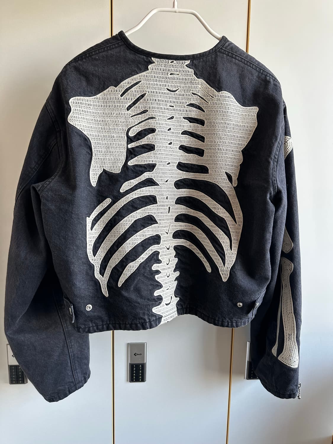 캐피탈 14온즈 블랙 X 블랙 데님 모토크로스 본 자켓 블랙 상품이미지2