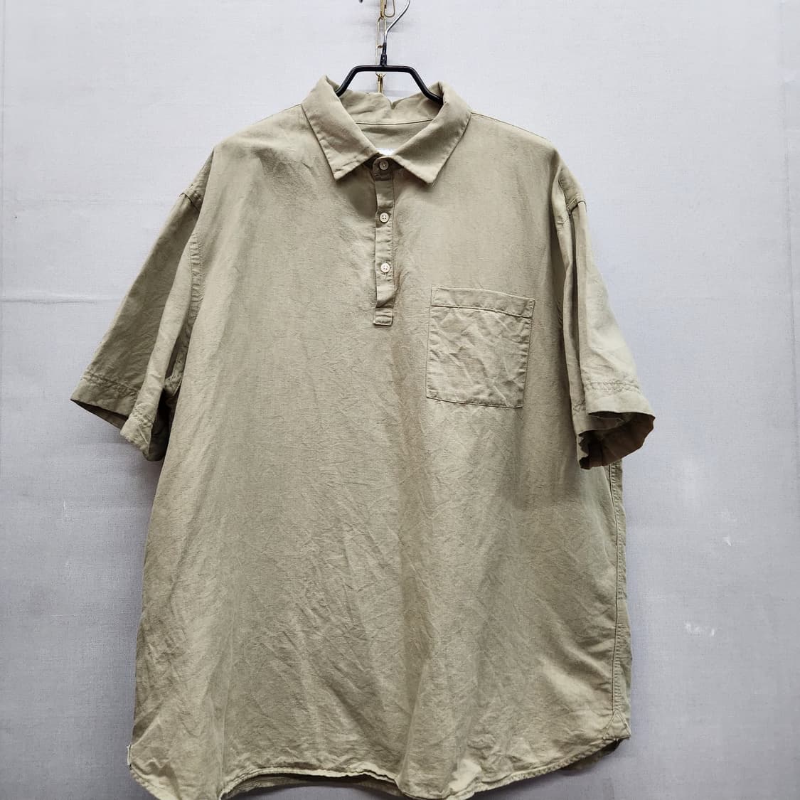 자라ZARA 원포켓 린넨혼방 반팔셔츠 XL(2XL) 상품이미지1