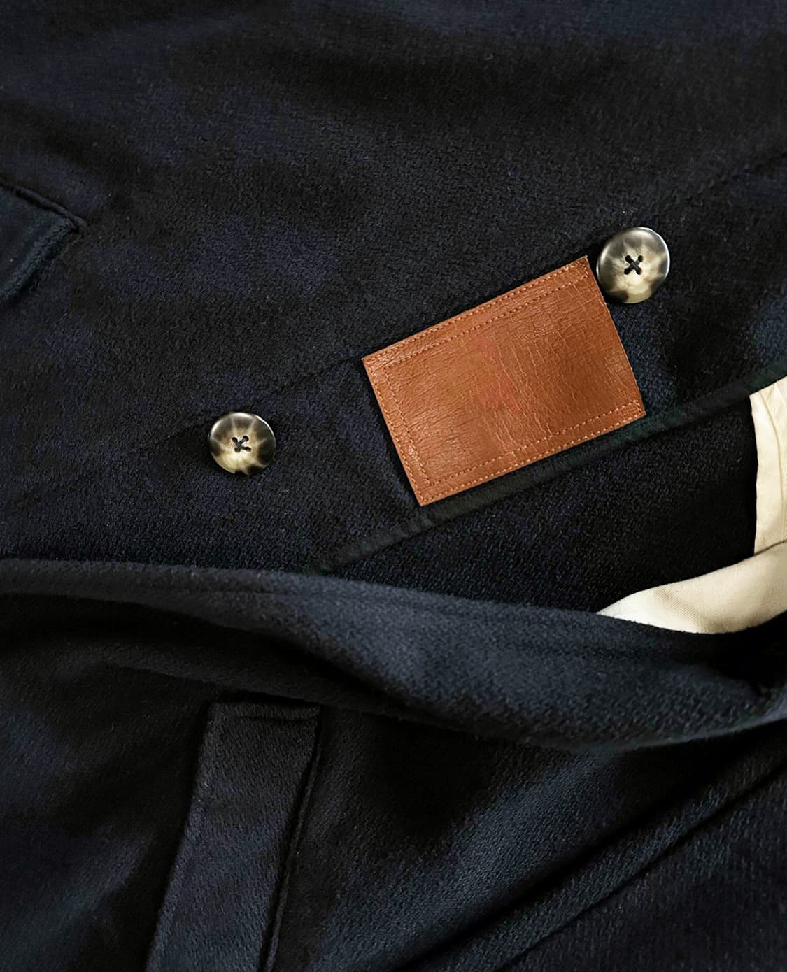 KAPITAL lether pach dark navy coat 상품이미지7