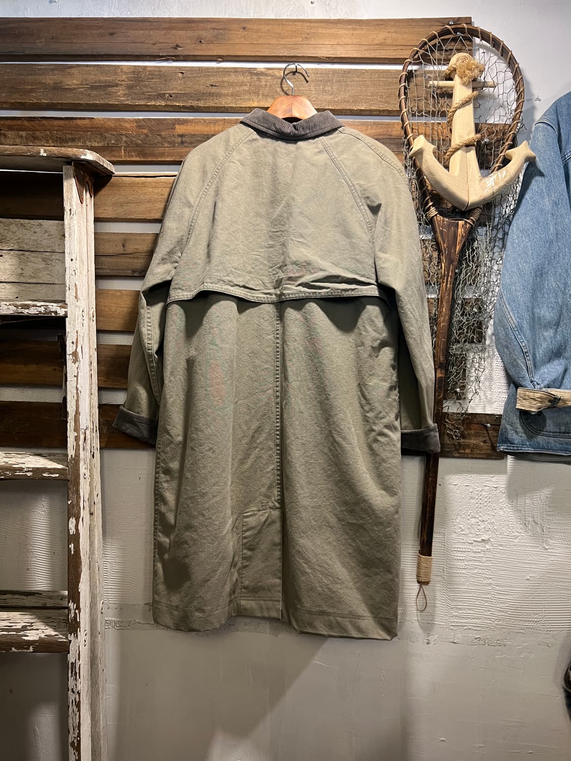 [L]90's 엘엘빈 USA Made 나바호 라이닝 카키 헌팅 코트 상품이미지8