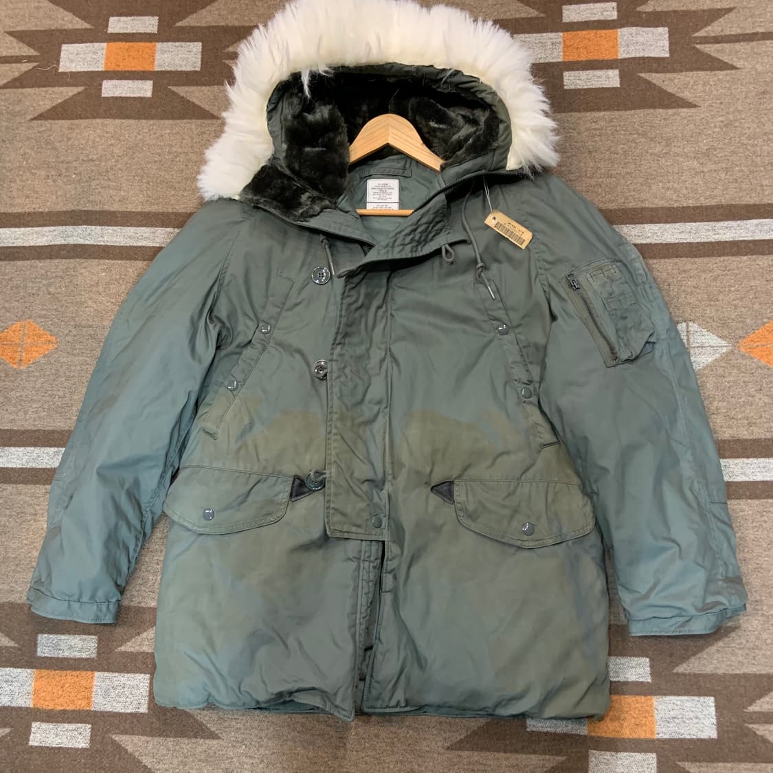 데드스탁)미군 오리지널 90s N-3B 콜드 파카 M 105 박스오염 상품이미지1