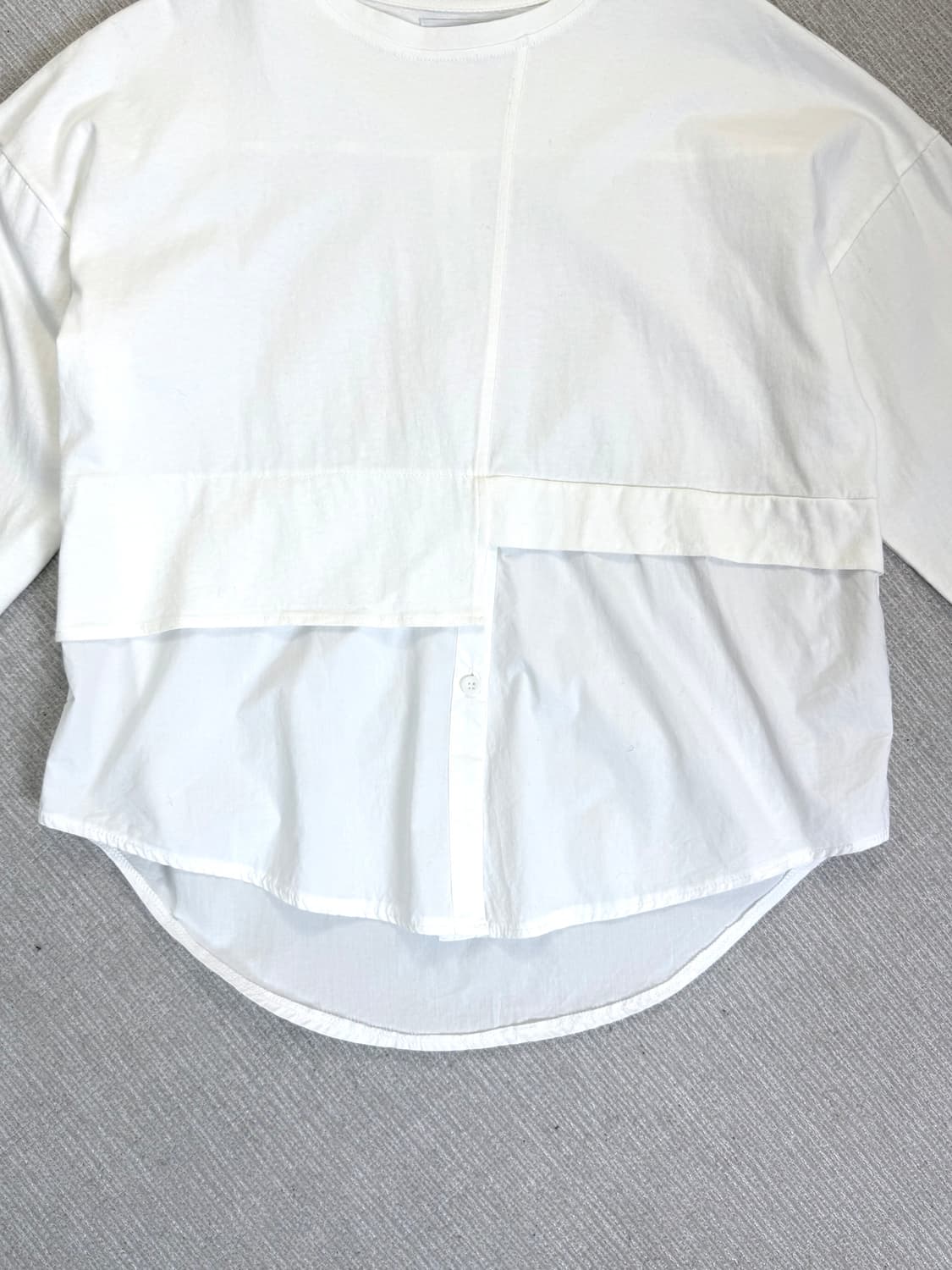 Dollupoops 비대칭 컷팅 레이어드 스웻셔츠 상품이미지4