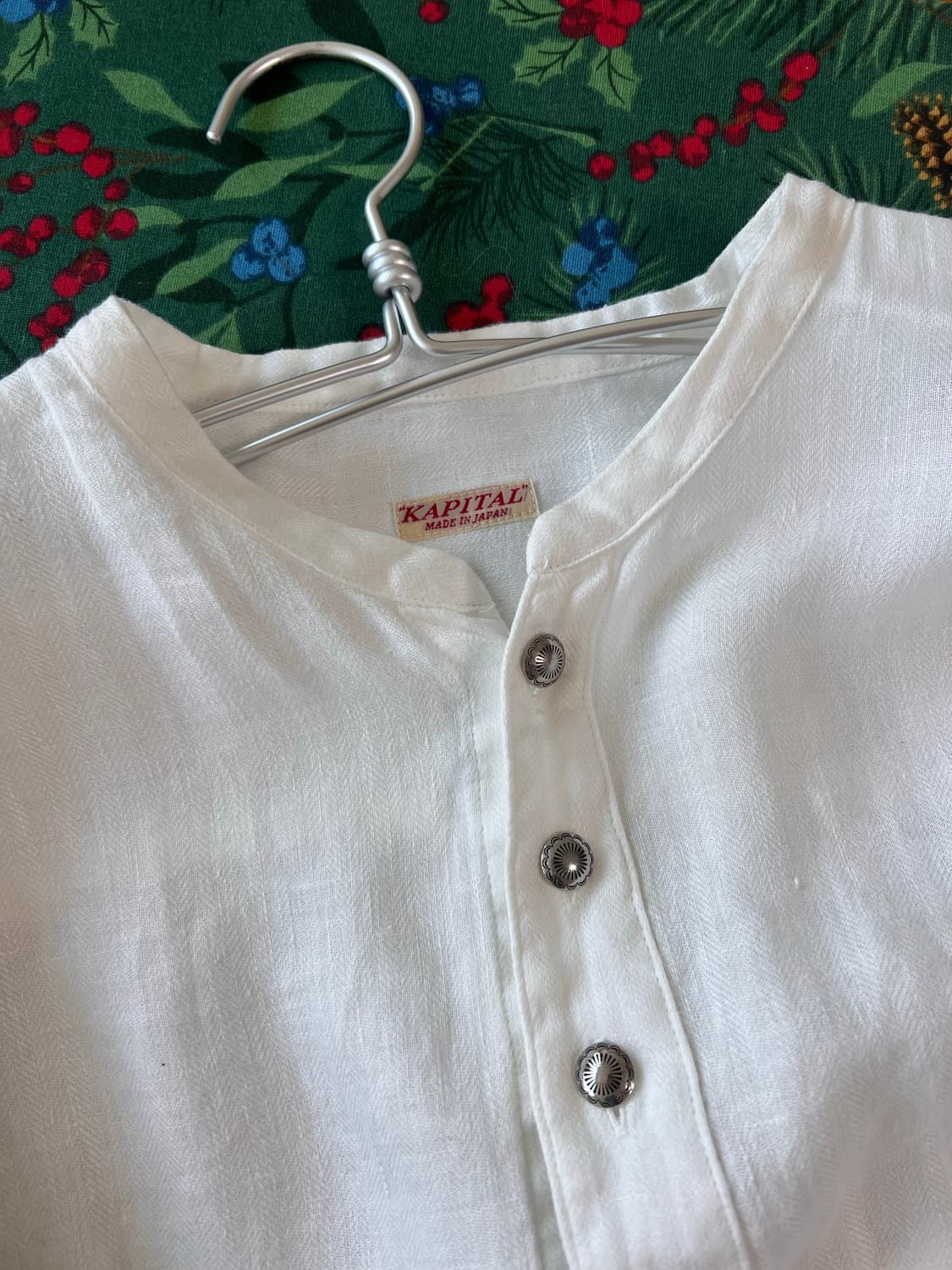 캐피탈 KAPITAL 거즈 린넨 헤링본 스탠드 페니 셔츠 상품이미지1