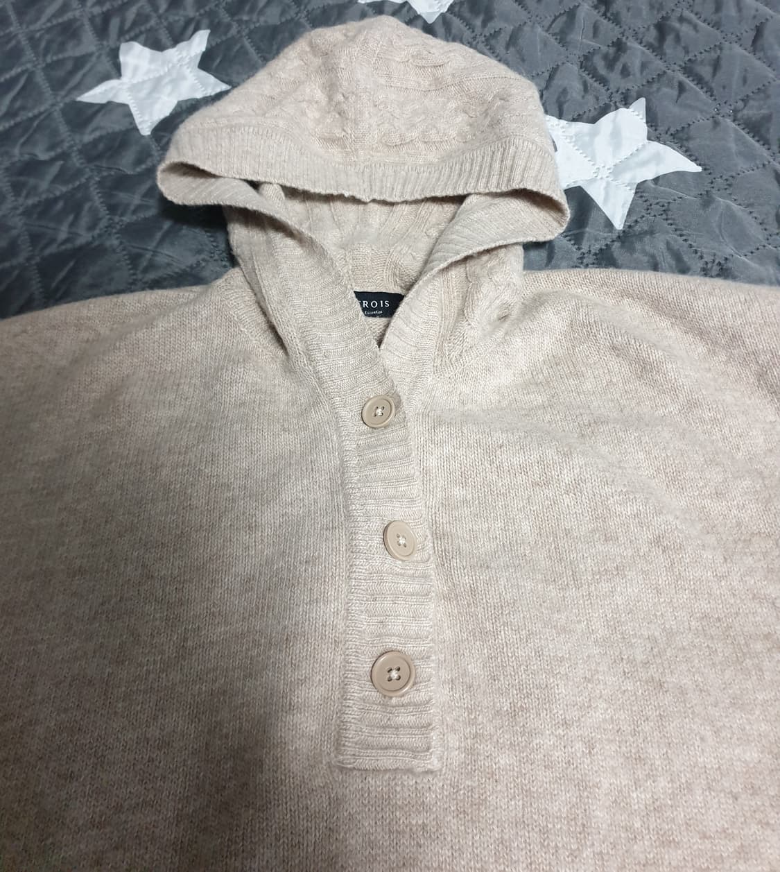 LE TROIS 반버튼 캐시미어혼방 울 후드 베스트 (M) 상품이미지2