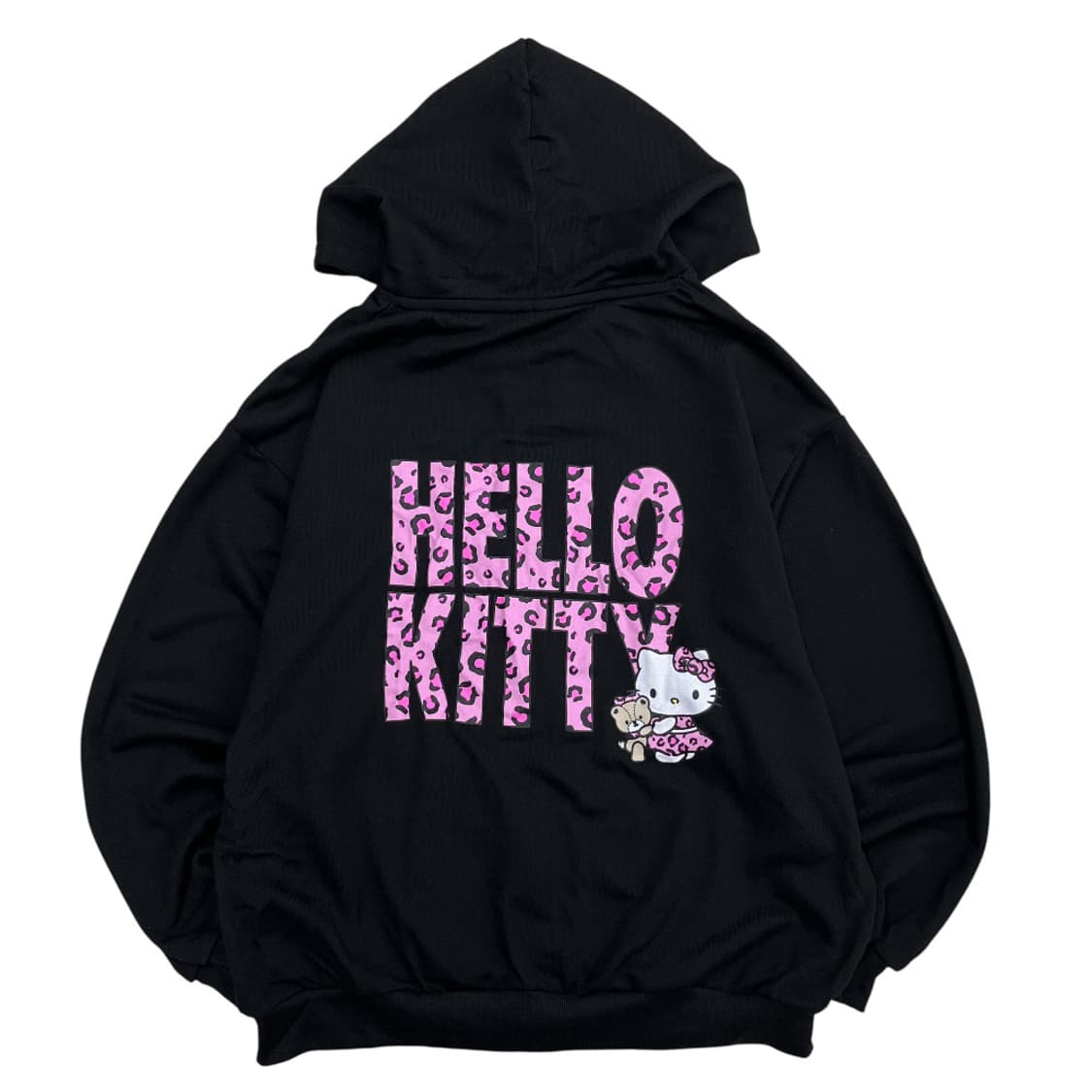 헬로키티 Japan 레오파드 프린팅 블랙 후드집업 L 상품이미지4