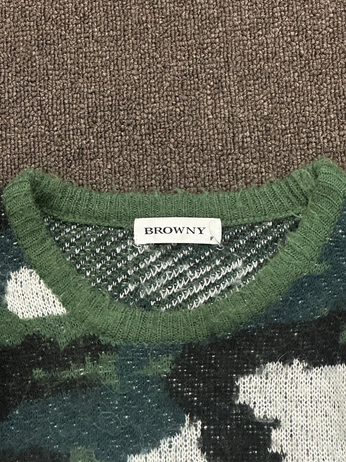 OS)BROWNY vintage 여성 카모 니트 스웨터 상품이미지5