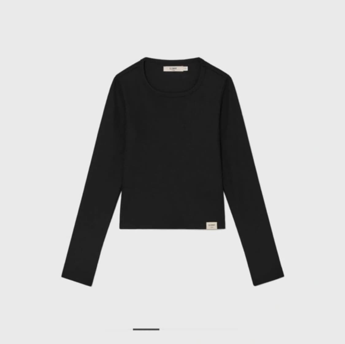 [S] 글로니 G 클래식 립 크루넥 롱슬리브 블랙 상품이미지1