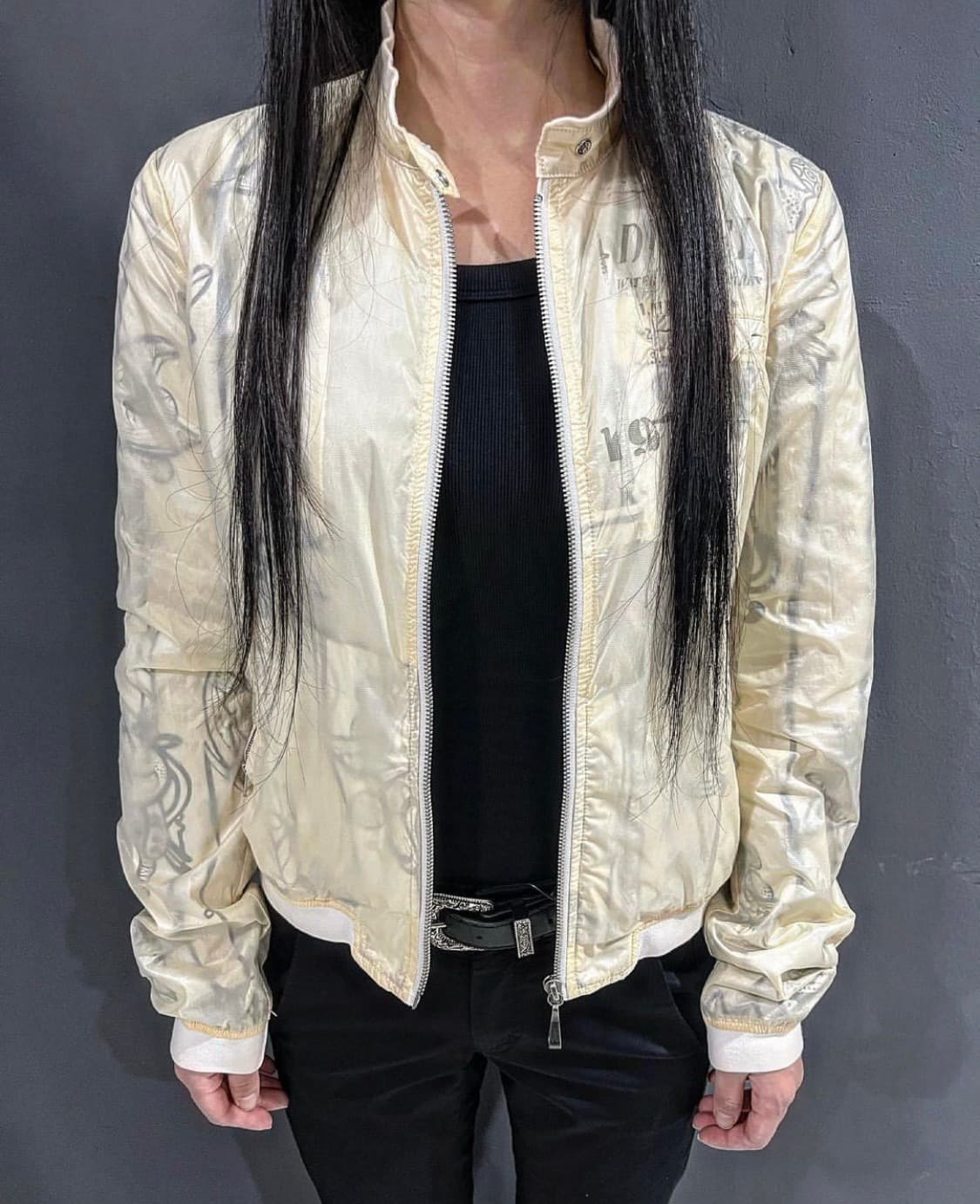 디젤 립스탑 프린팅 디테일 블루종 타입 재킷 상품이미지1