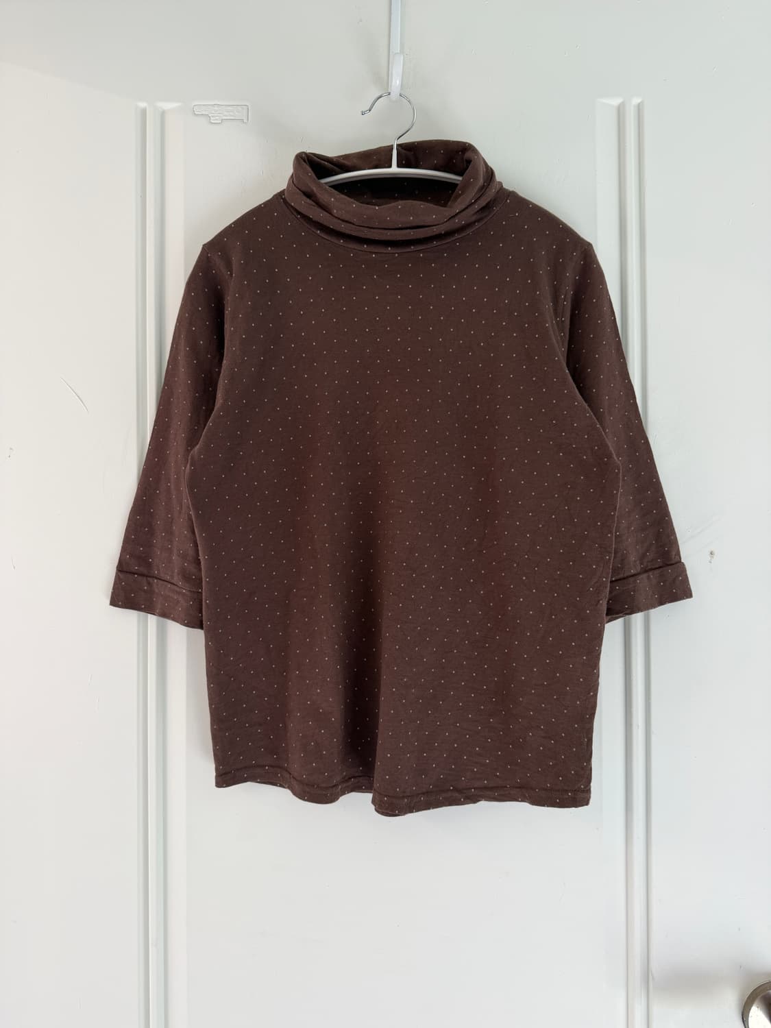 일본빈티지 브라운민트 도트 터틀넥 상품이미지5