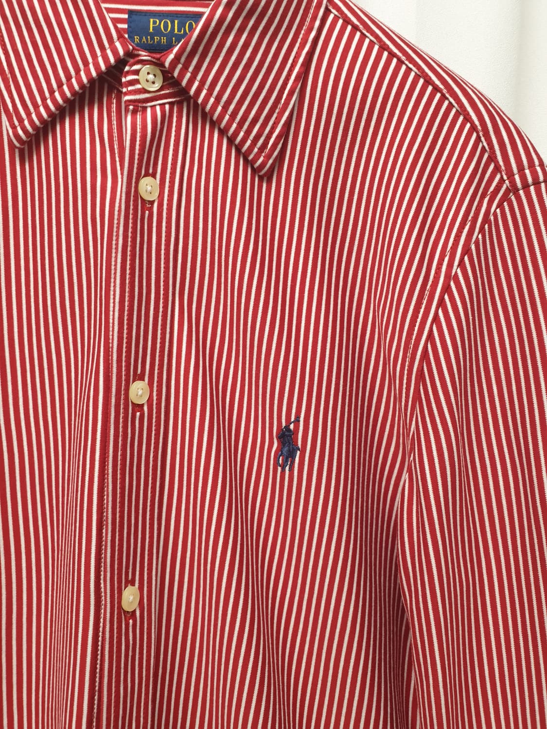 폴로 스트라이프 긴팔 셔츠 레드 s 상품이미지3