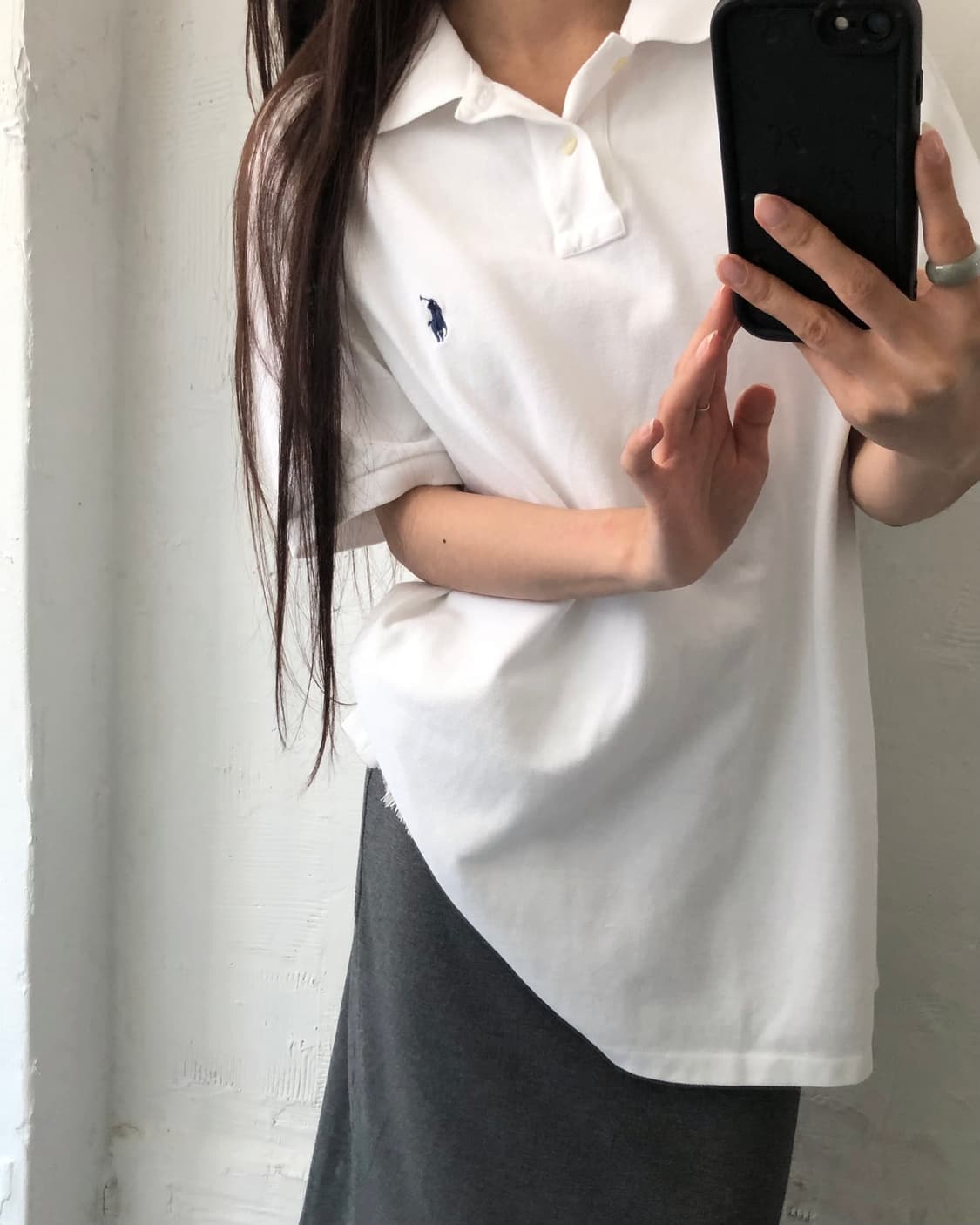 Polo 폴로 랄프로렌 QR신형 화이트컬러 아이코닉 PK 카라티셔츠 상품이미지3