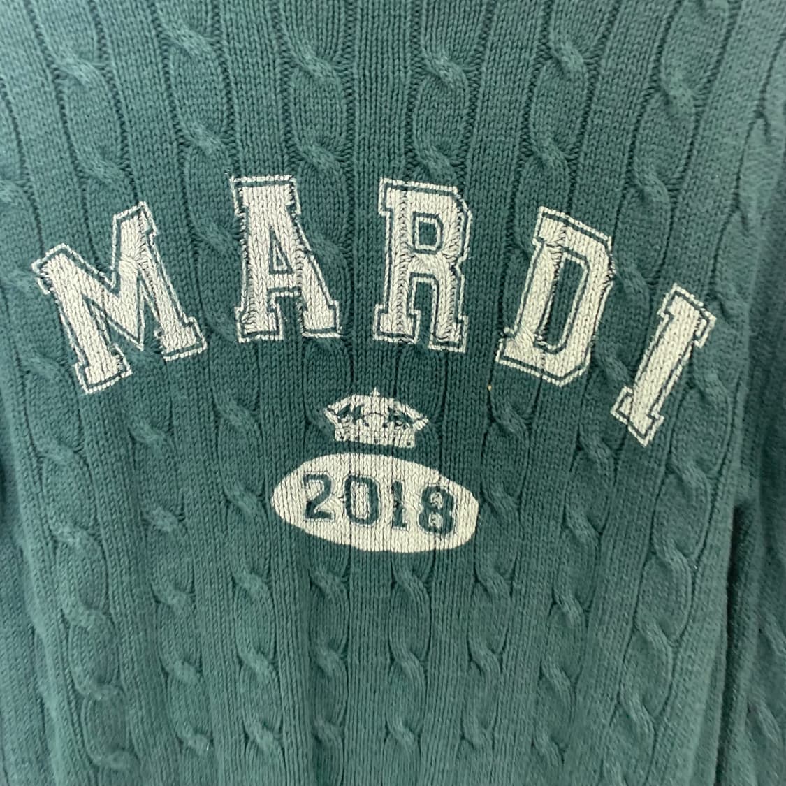 마르디 메크르디 프린팅 차콜 꽈배기 니트 상품이미지3