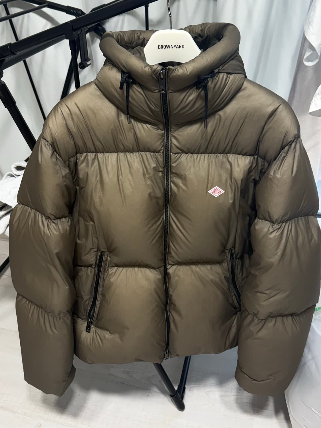 [L] 단톤 립스탑 다운 패딩 베이지 상품이미지2