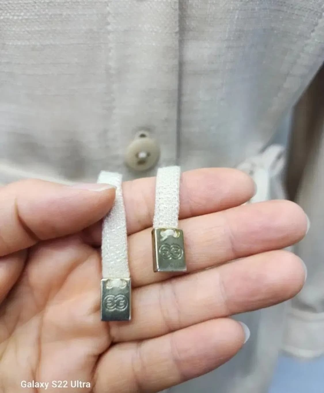 에스까다 실크배색 벨티드쟈켓 38표기 상품이미지3