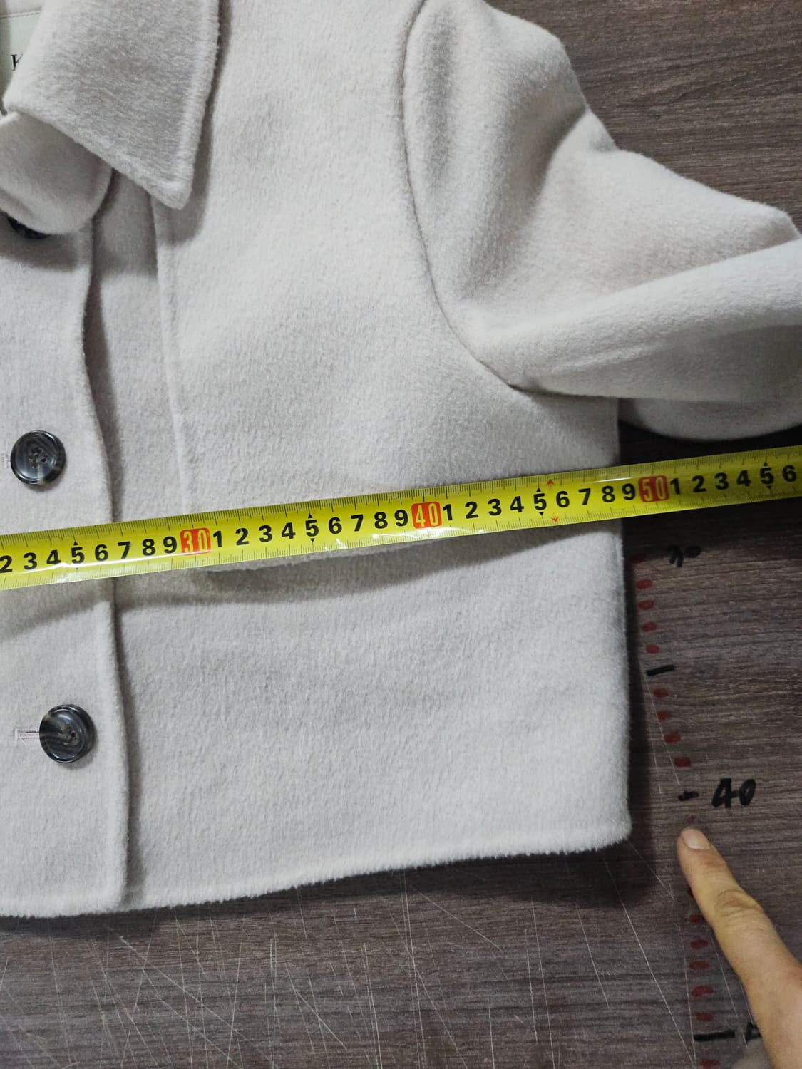 K'daba 크롭 울 코트 자켓 아이보리 핸드메이드  free 상품이미지8