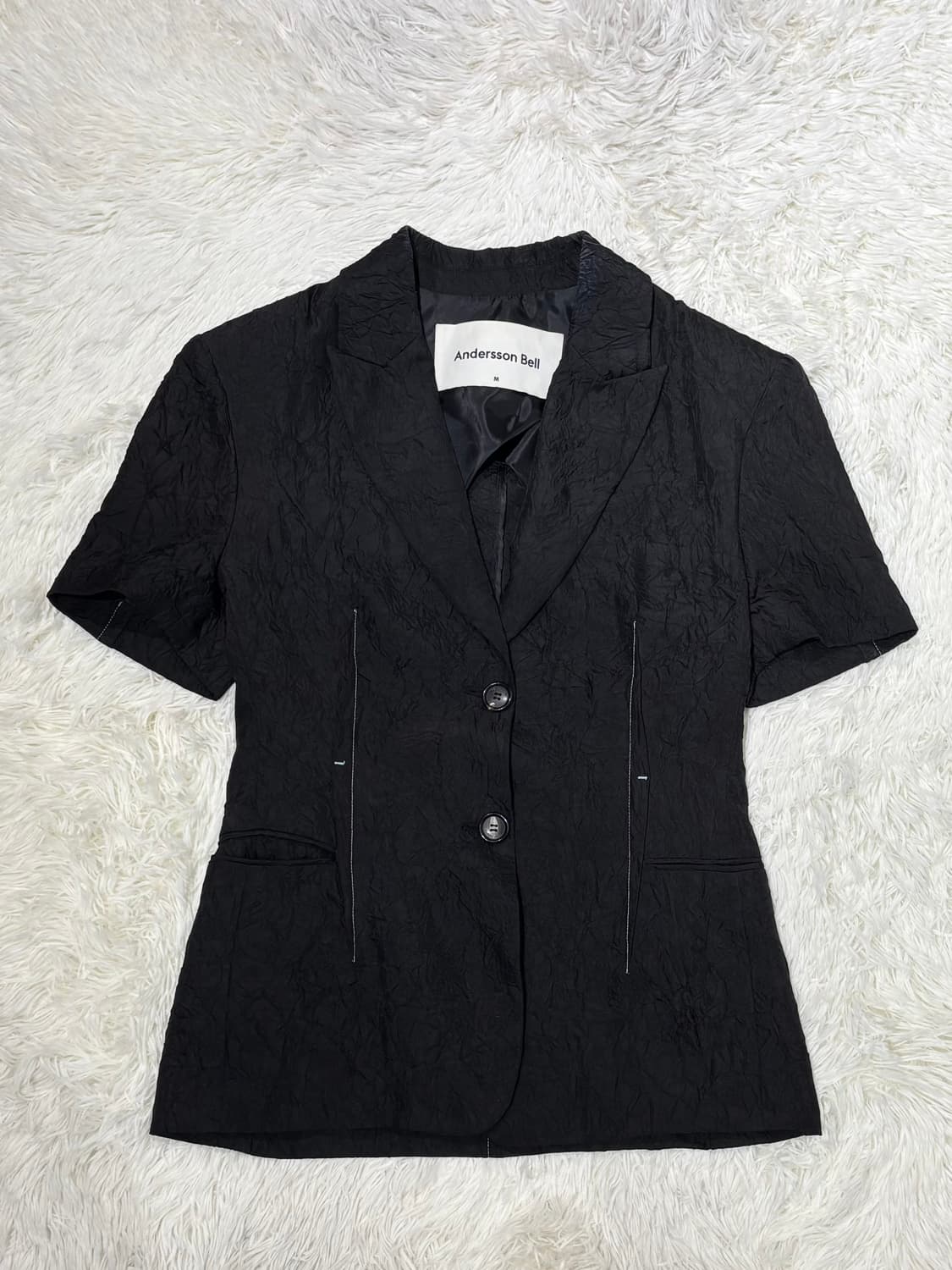 앤더슨벨 블랙 반팔 자켓 상품이미지3