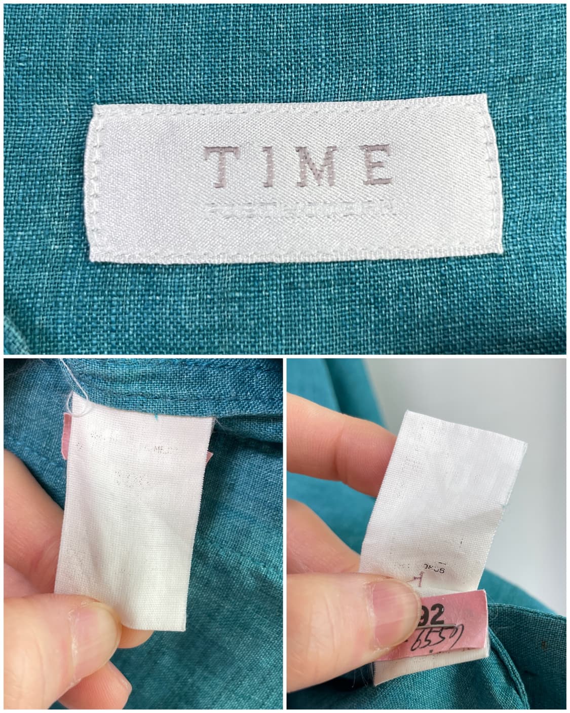 한섬 타임옴므 TIME 논카라 브이넥 린넨 셔츠 100 _ 청록 상품이미지10