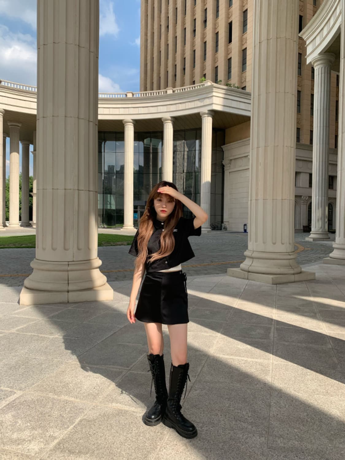 라뇨 체리퀴리 새틴 미니 스커트 상품이미지7