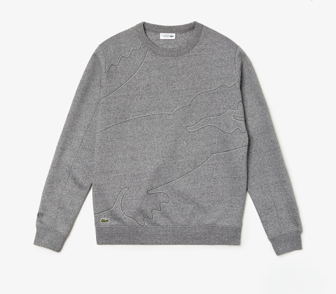 [100]라코스테스포츠 빅 크록자수 기모 맨투맨 상품이미지2