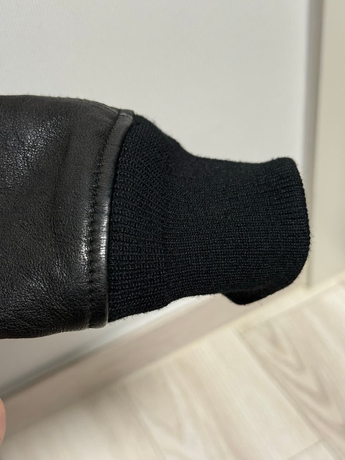 (2size) 인더로우 하이넥 램스킨 베지터블 레더자켓 상품이미지3