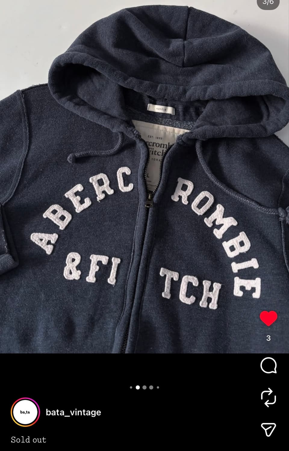 아베크롬비 후드집업 네이비색상 상품이미지2