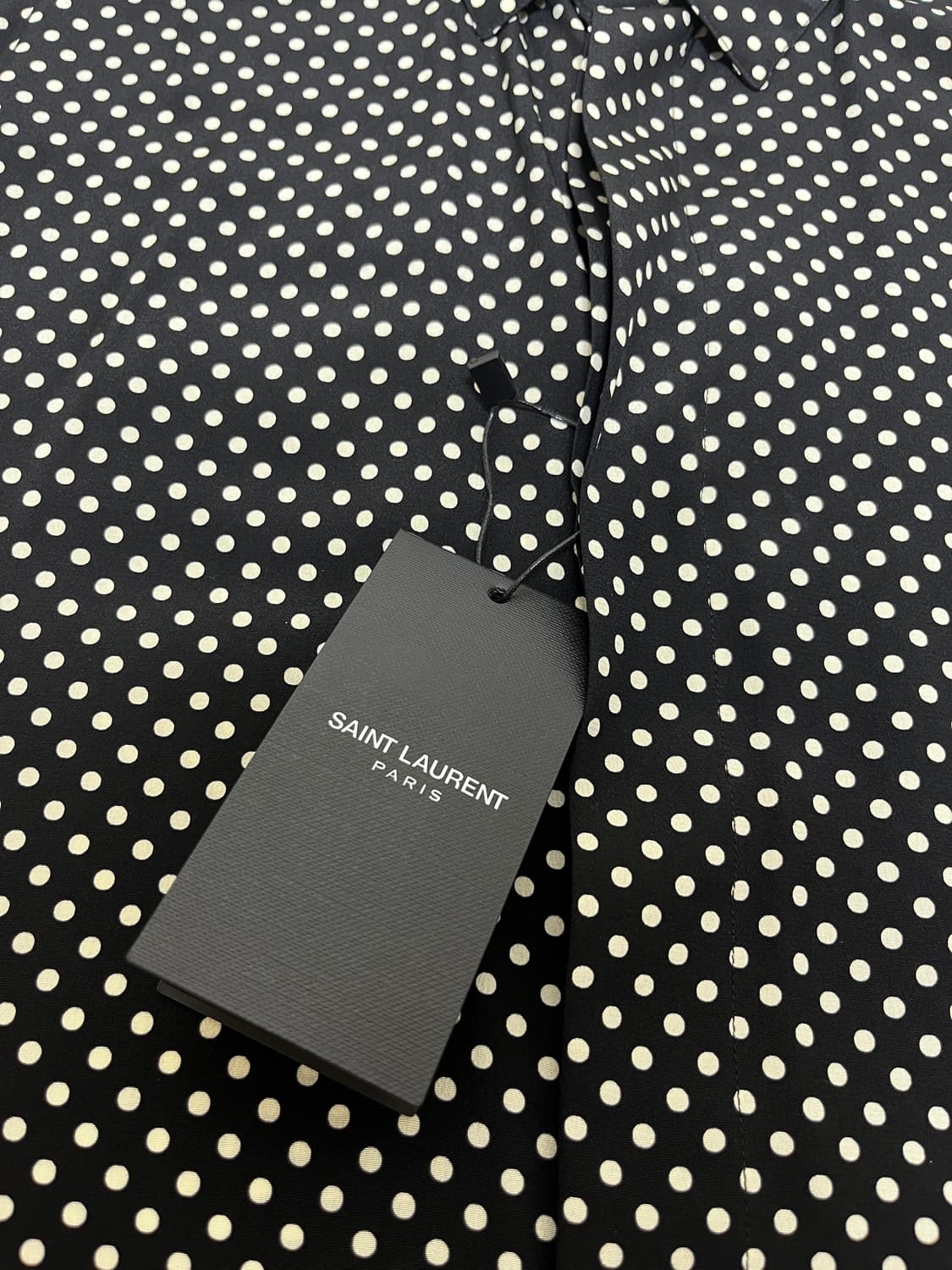 [42] 생로랑 폴카 도트 셔츠 블랙 새상품 상품이미지6