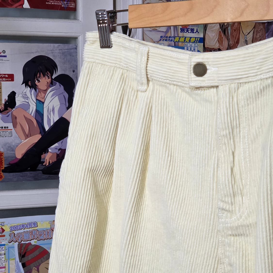 아이보리 투핀턱 코듀로이 와이드팬츠 상품이미지3