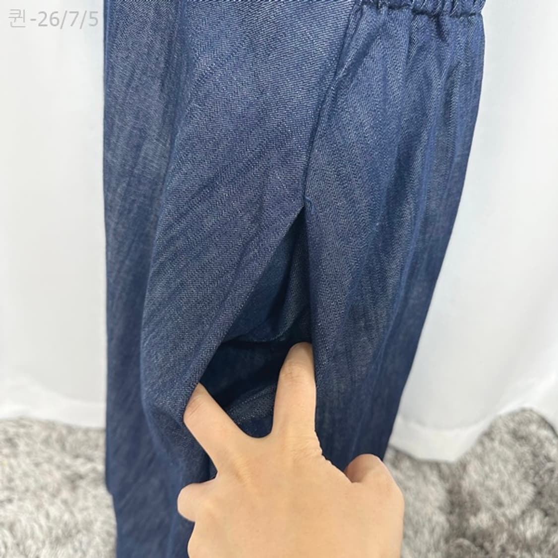 RAY 보세 여자 데님 반팔 허리밴딩 원피스 FREE 상품이미지4