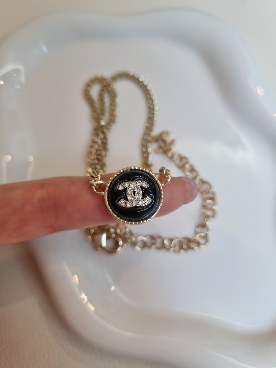 샤넬 블랙스톤 CC 체인목걸이 골드 업사이클링 상품이미지2
