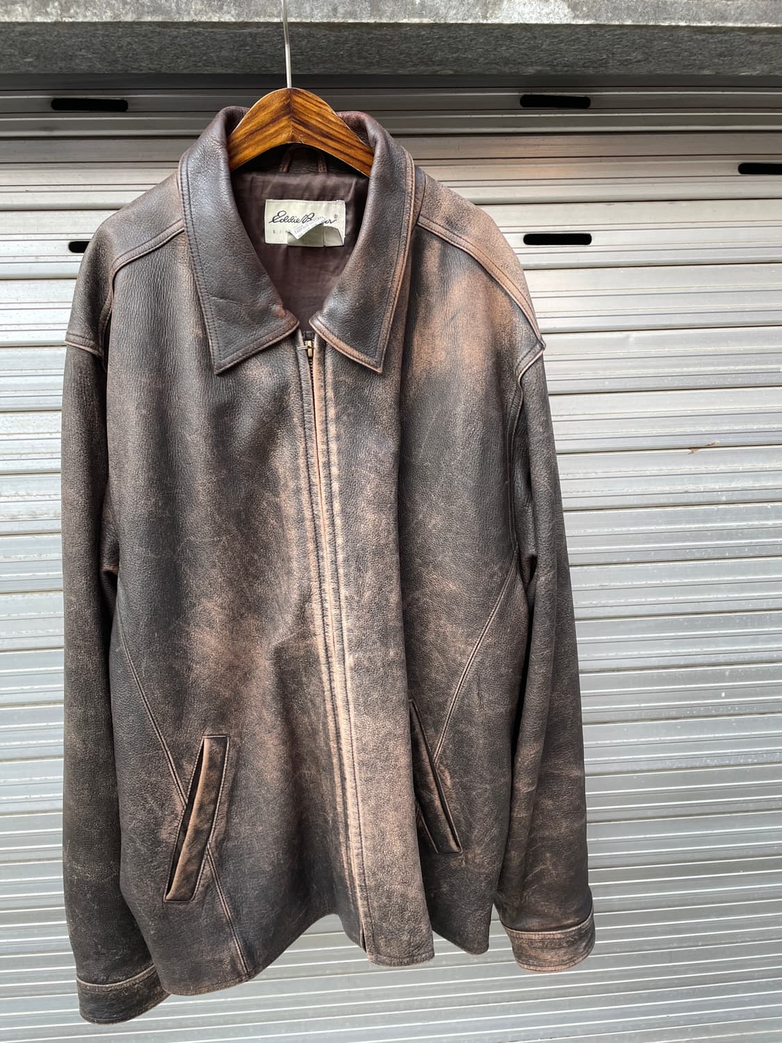 90s Eddie Bauer Distressed Leather Jk 상품이미지3