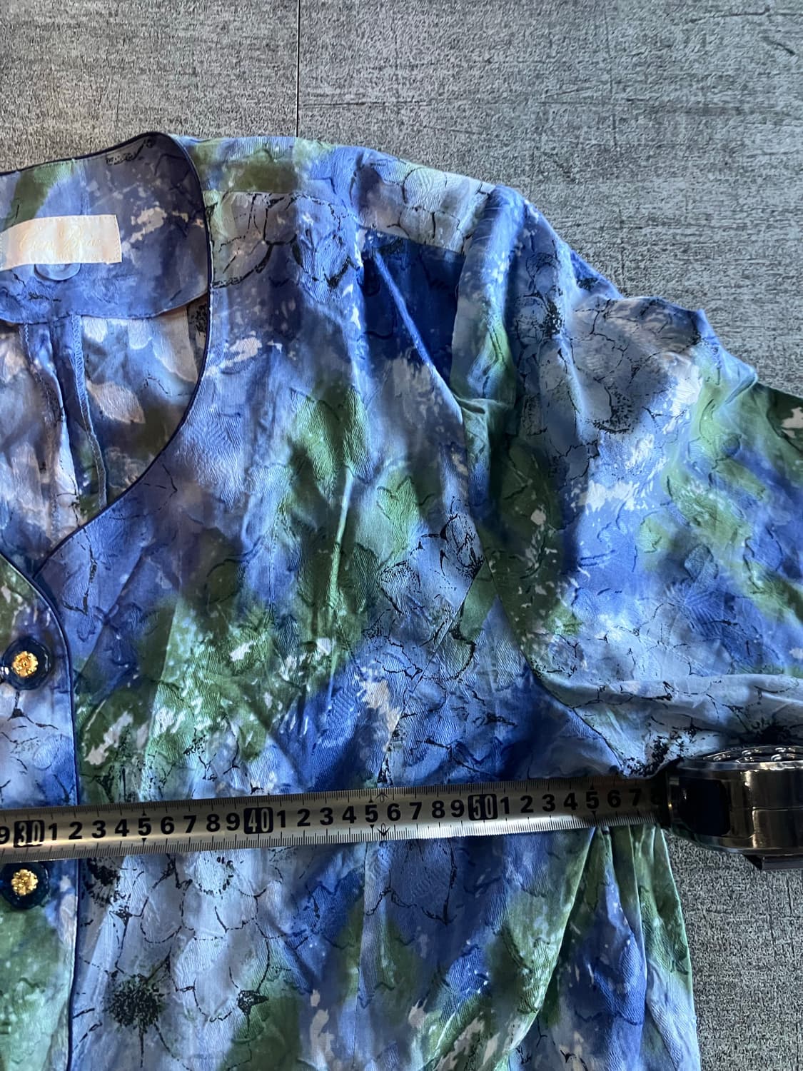 일본빈티지 Bnio 오리엔탈보헤미안 하와이바캉스 반팔블라우스 상품이미지2