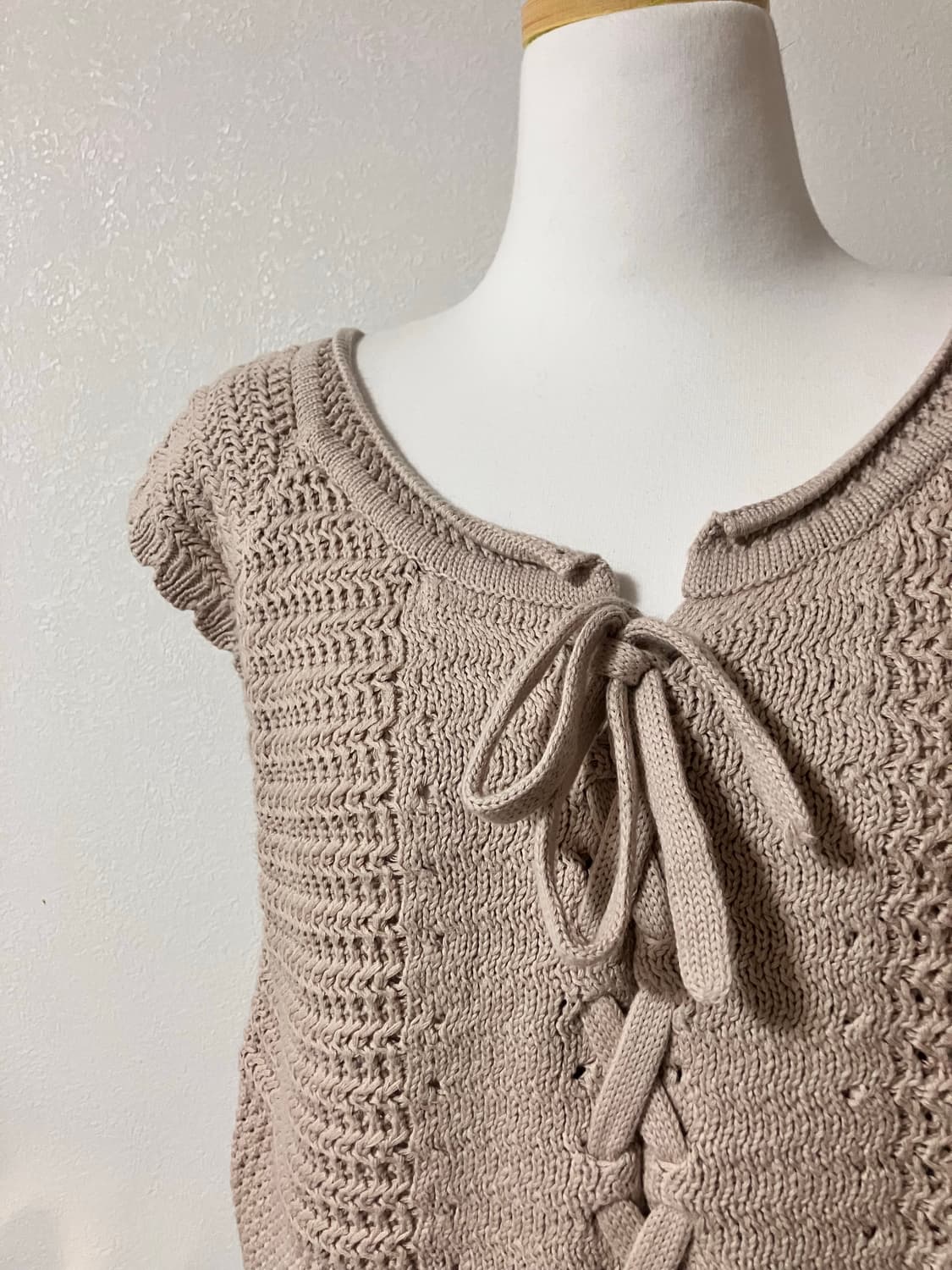 크롭 니트베스트 모리걸 하구미 레이어드룩 로걀 상품이미지2