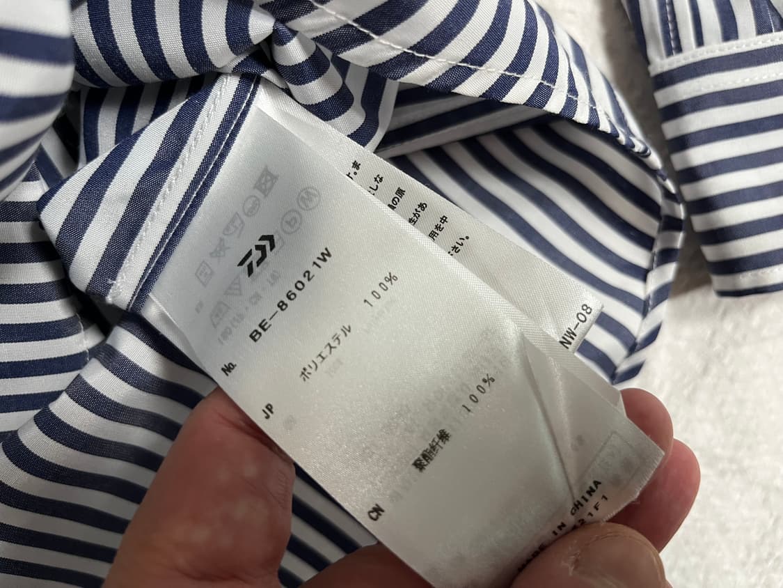 (L)다이와피어39 테크 레귤러 카라 셔츠 (네이비스트라이프) 상품이미지9