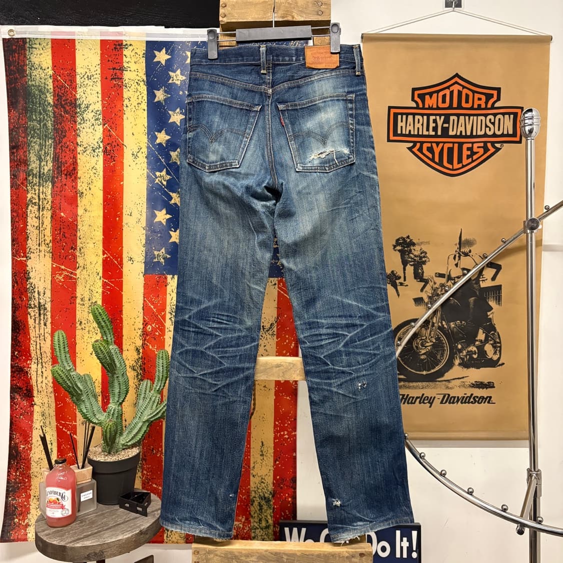 00s 리바이스502 재팬라인 캣브러쉬 데미지 스트레이트 데님팬츠 N80 상품이미지2